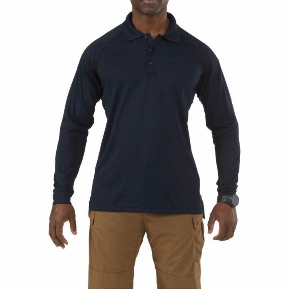 5.11 Tactical Men's TALL Performance Long Sleeve Polo Shirt 72049 2XL Dark Navy